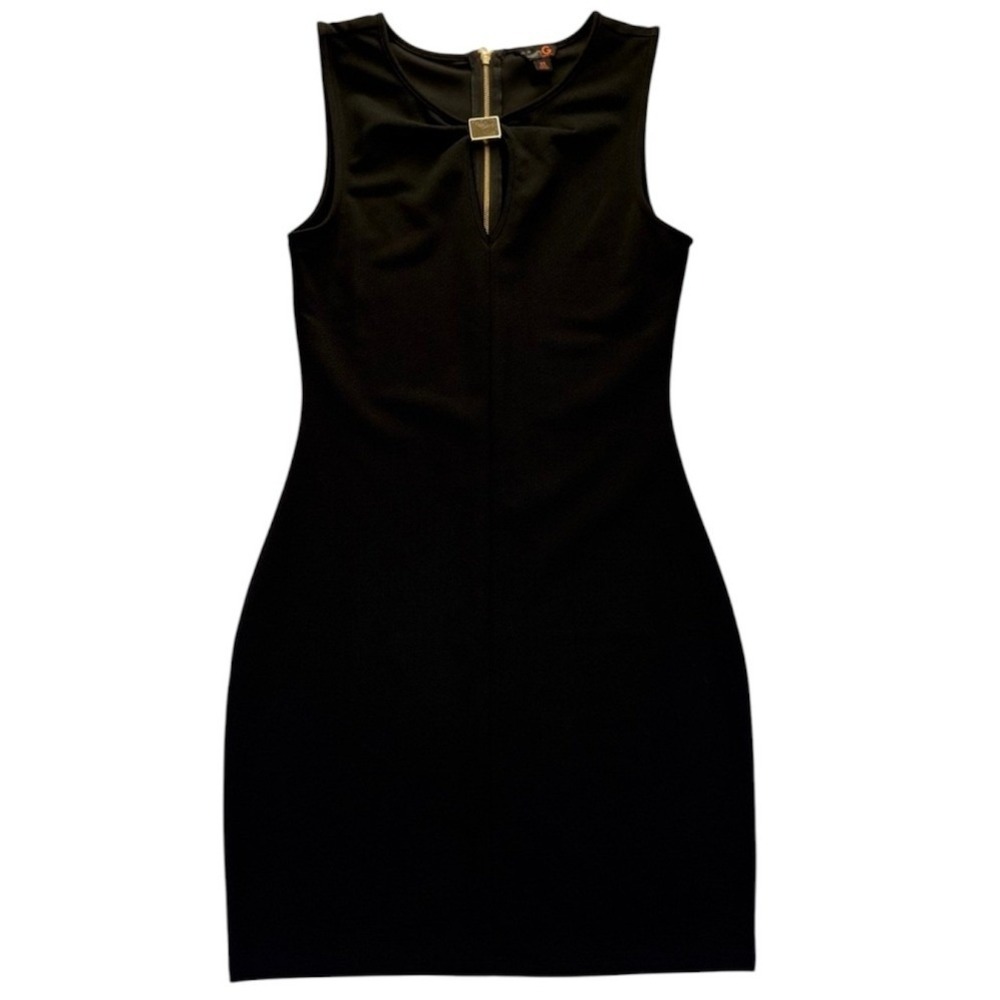 G by GUESS Black Keyhole Bodycon Dress XS Gold Hardware Sleeveless Night Out‎